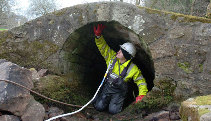 man in a tunnel