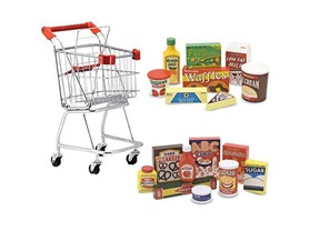 Melissa & Doug Shopping Cart & Food Sets Bundle