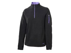 Women's 1/4 Zip Pullover- Black/Lav (XS)