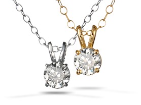 Certified 1/2CT Diamond Solitaire Pendant w/ Chain