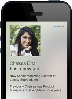 iPhone displaying the LinkedIn Connected app.