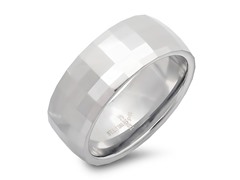 Men's Tungsten Band Ring With Diamond Shape