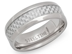 Men's Titanium Ring With Carbon Fiber