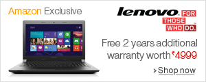 Free additional 2 year warranty worth Rs 4999 on select Lenovo Laptops