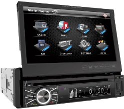 Power Acoustik In-Dash DVD AM/FM Receiver with 7-Inch Flip-Out Touchscreen Monitor and USB/SD Input