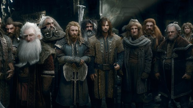 Still of Jed Brophy, John Callen, Mark Hadlow, Peter Hambleton, William Kircher, Sylvester McCoy, Graham McTavish, Dean O'Gorman, Ken Stott, Stephen Hunter, Bret McKenzie and Aidan Turner in The Hobbit: The Battle of the Five Armies (2014)