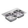 Moen G222174 2200 Series 22-Gauge Double Bowl Drop In Sink, Stainless Steel