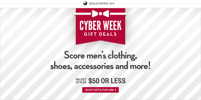 CYBER WEEK: Men's Giftables Under $50