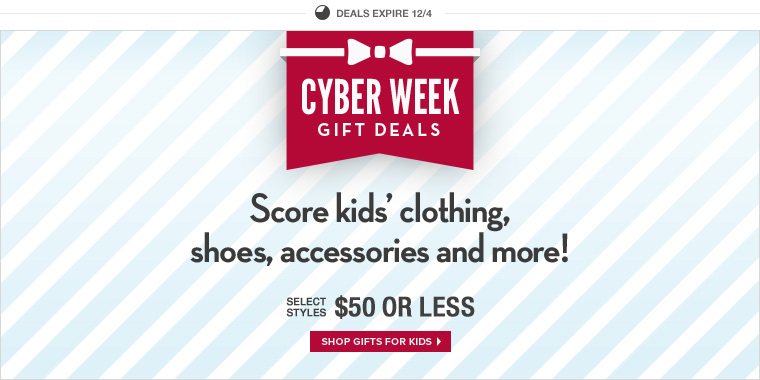 CYBER WEEK: Kid's Giftables under $50