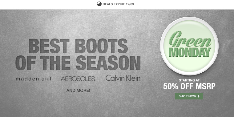 Green Monday: Best Boots of the Season Starting at 50% Off