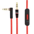 Original Replacement Cable/Wire For Beats By Dre Headphones Solo/Studio/Pro/Detox/Wireless-Red (Discontinued by Manufacturer) + Original OEM Replacement Leather Pouch/Leather Bag for Dr. Dre Monster Beats Stereo Headset Headphones Earphones