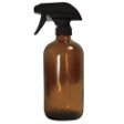 Large 16 Oz Empty Amber Glass Spray Bottle and Decorative Bottle Label