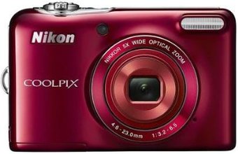 Nikon COOLPIX L30 20.1 MP Digital Camera with 5x Zoom NIKKOR Lens and 720p HD Video (Red)