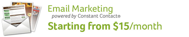 Email Marketing powered by Constant Contact - Starting from $15/month.