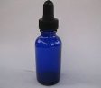 Sprite Science™1oz Cobalt Blue Glass Bottles with Glass Eye Dropper - Pack of 12