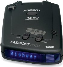 Escort Passport 8500X50 Black Radar Detector, Blue Display