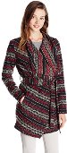 Jack Women's Brendi Drapey Patterned Coat with Tie Belt, Multi, Small