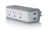 Belkin 3-Outlet Mini Travel Swivel Charger Surge Protector with Dual USB Ports, 5 Charging Outlets Total (1 AMP / 5 Watt)