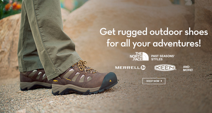 Keen, Merrel, The North Face and more.