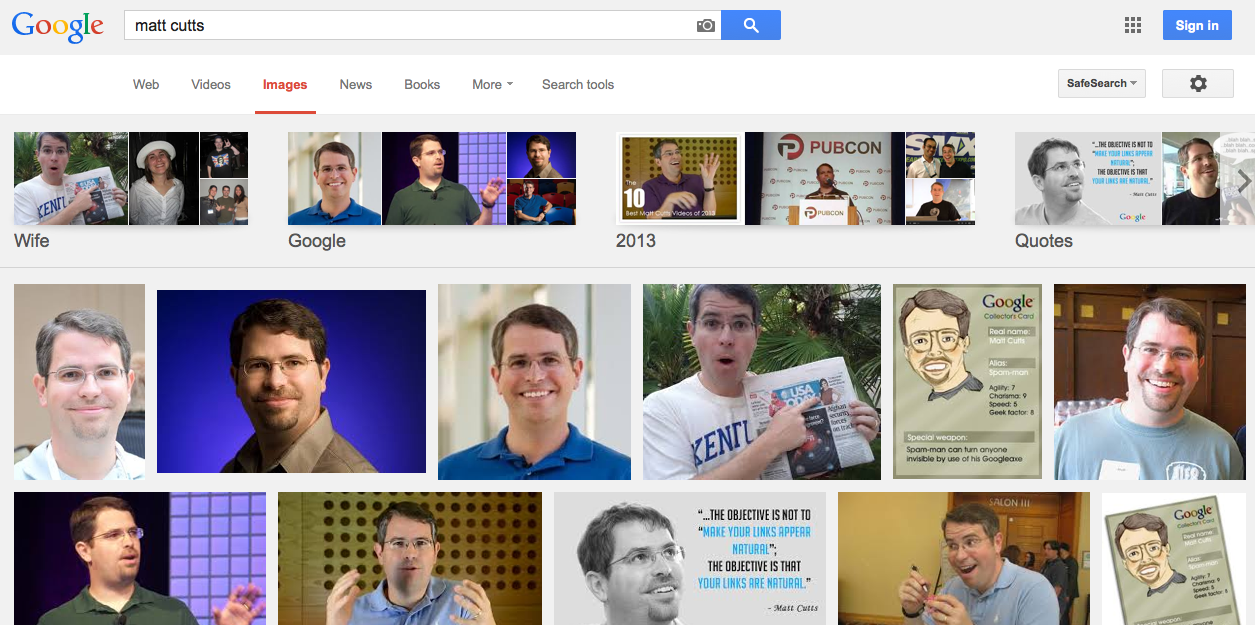 matt cutts image serp