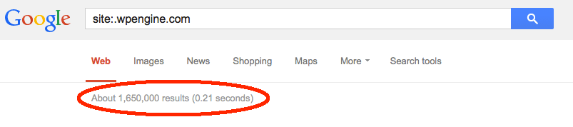 wpengine subdomain google results
