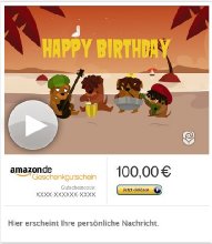 Amazon.de Gutschein per E-Mail mit Animation (Reggaeständchen) [American Greetings]