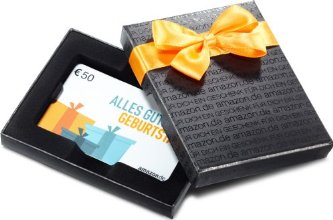 Amazon.de Box mit Geschenkkarte - 50 EUR (Geburtstag)