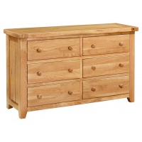 Premier Oak 6 Drawer Lowboy Chest