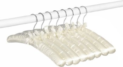 Whitmor 6114-48-C Set of 8 Satin Padded Hangers-Bone