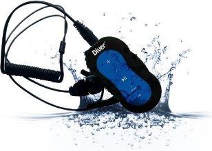 Diver (TM) Waterproof MP3 Player. 4 GB. Kit Includes Waterproof Earphones. NEW. (Blue)