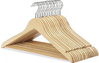 Whitmor 6026-715-16 Natural Wood Collection Suit Hangers, Set of 16