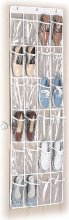 Whitmor 6044-13-CTF White Crystal Collection Over-The-Door Shoe Organizer,  Clear