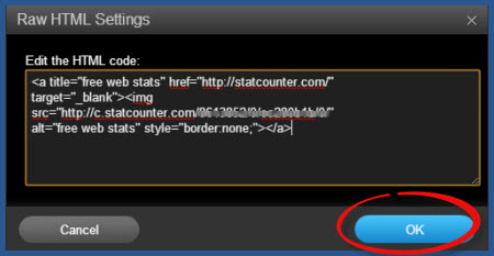 IM Creator - Insert StatCounter Code