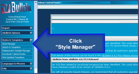 vBulletin - Style Manager