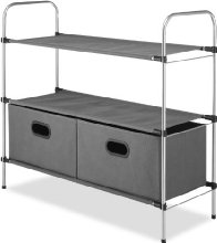 Whitmor 6779-4464 Closet Organizer Collection 3 Tier Shelves with 2 Collapsible Drawers