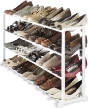 Whitmor 6780-3139-WHT White Resin 20 Pair Shoe Rack