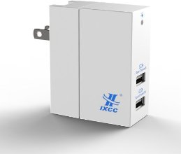 iXCC Dual USB 4.2 Amp (20 Watt) SMART High Capacity [High Power] AC Travel Wall Charger - ChargeWise (tm) Technology [High Speed] FAST Charging for Apple iPhone 6 6 plus 5s 5c 5; ipad air; iPad Air mini (Retina Display); iPad 4; ipad2; Samsung Galaxy S5 S4 S3; Note 2 and Note 3; the new HTC One (M8); Google Nexus and More [White]