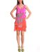 Desigual Lina - Robe - Trapze - Imprim - Sans manche - Femme - Rouge (Rosa Antiguo) - FR