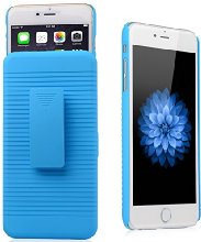 iXCC  Ascend Series [Kickstand] Slim Hard PC Shell [Heavy Duty] Full Body Protection Slidable Cover Case [ Anti drop, Anti scratch, Anti slip, Anti shock ] with Kick-Stand Feature for Hands-Free Video Watching and Holster clip swivel for iPhone 6 Plus (5.5-inch) [Blue]