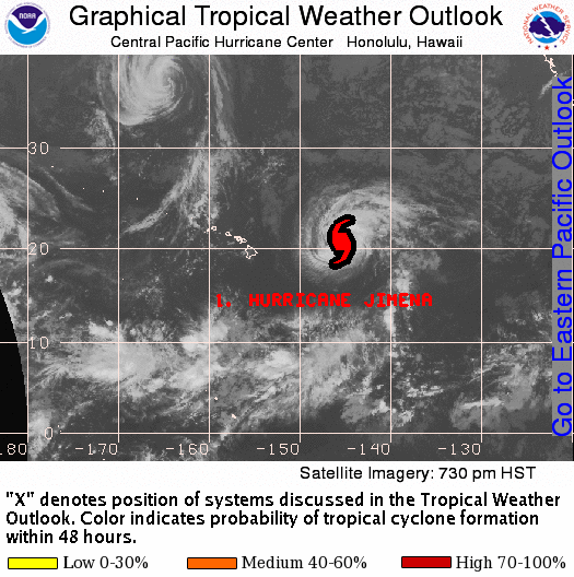 Central Pacific Graphical Tropical Weather Outlook and Infrared Satellite image for 02 UTC