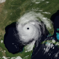 Satellite Image of Hurricane Katrina off the coast of Louisiana