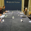 Secretary Pritzker meets with Governor Malloy of Connecticut at the 2015 SelectUSA Investment Summit. 