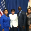 Representative Barbara Lee, Secretary Penny Pritzker, Clifton Burch, President at Empire Engineering &amp; Construction, Inc. and MBDA National Director Alejandra Castillo