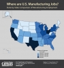 U.S. Map Showing State-by-State Comparison of Manufacturing Employment