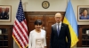 Secretary Pritzker and Ukraine Prime Minister Arseniy Yatsenyuk posed before their official meeting began.