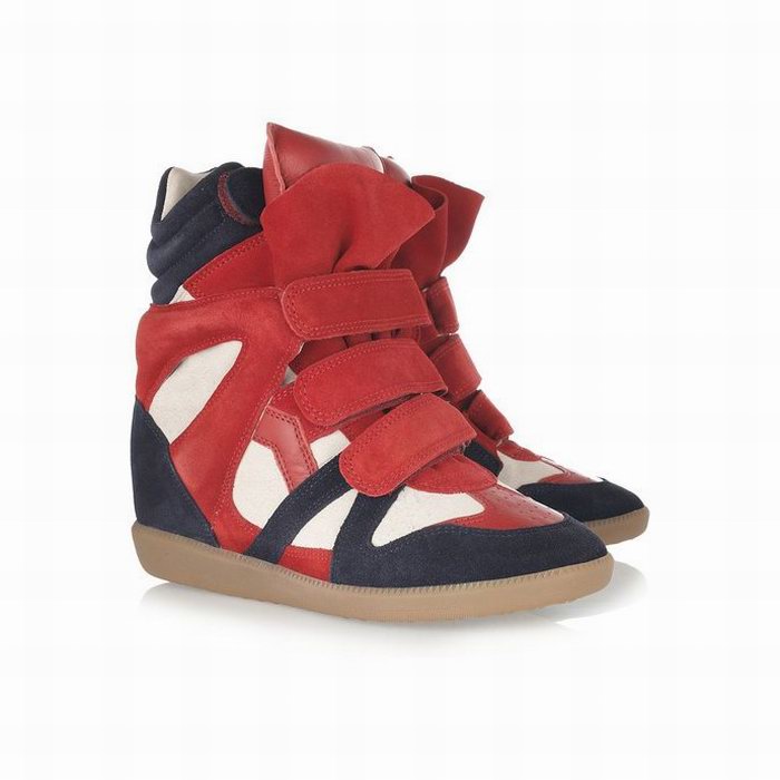 Isabel Marant Bekket Wedge Sneakers Navy Red