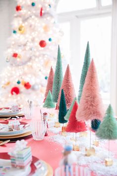 Whimsical holiday table decor