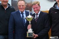 RORC Commodore, MichaelBoyd presenting Paul Gibbons with the IRC European Championship Trophy - photo Tim Wright