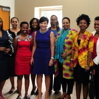 Secretary Pritzker and local women entrepreneurs in Rwanda