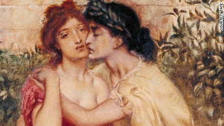 Solomon, Simeon 1840-1905
Sappho and Erinna in a Garden at Mytilene 
1864
Watercolour on paper 
330 x 381 mm 
Tate. Purchased 1980
